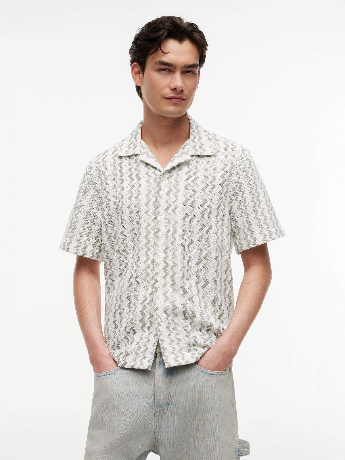 Regular Fit Textured Short Sleeve Shirt — Multi