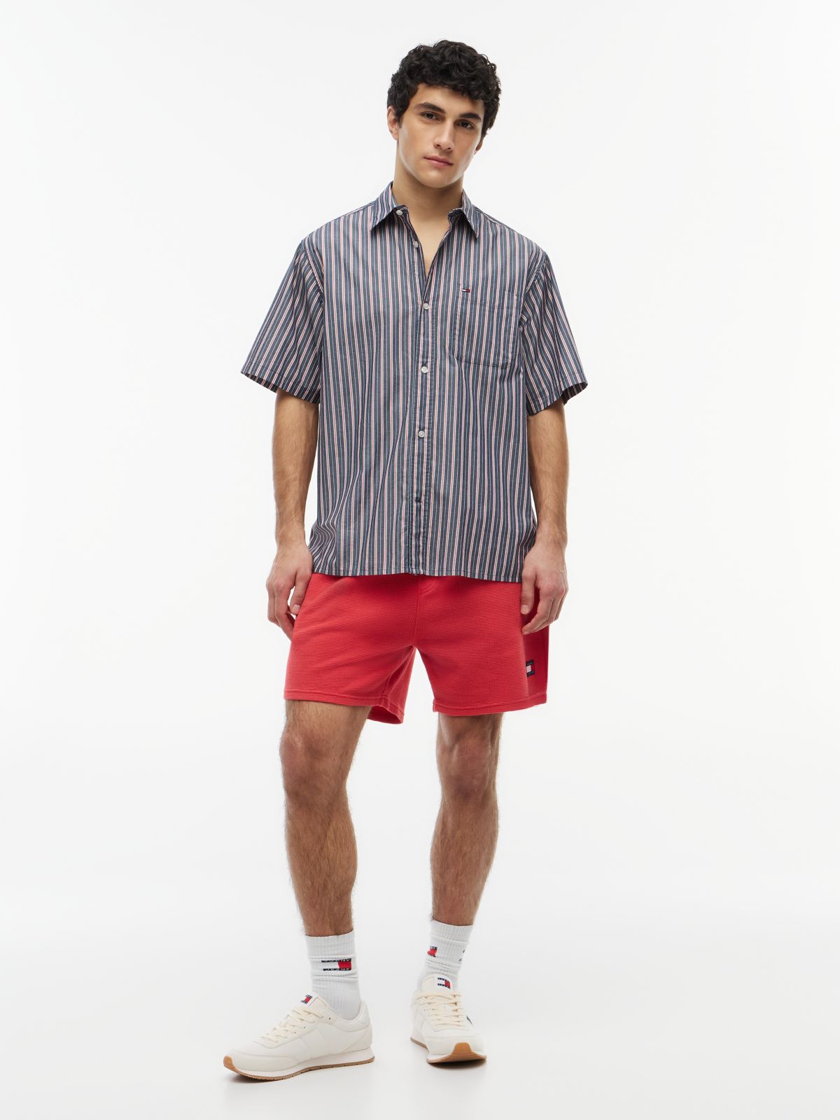 Relaxed Fit Stripe Short Sleeve Shirt — Multi