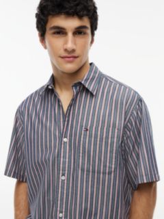 Relaxed Fit Stripe Short Sleeve Shirt — Multi 3