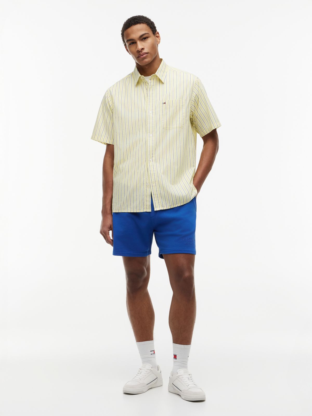 Relaxed Fit Stripe Short Sleeve Shirt — Multi