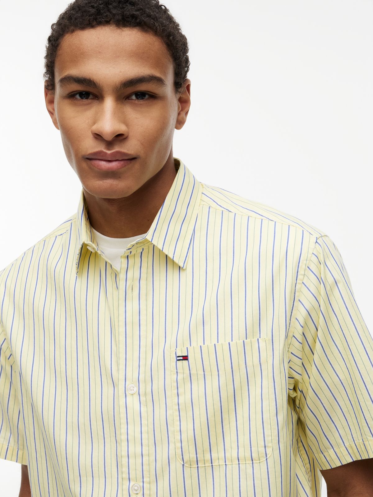 Relaxed Fit Stripe Short Sleeve Shirt — Multi