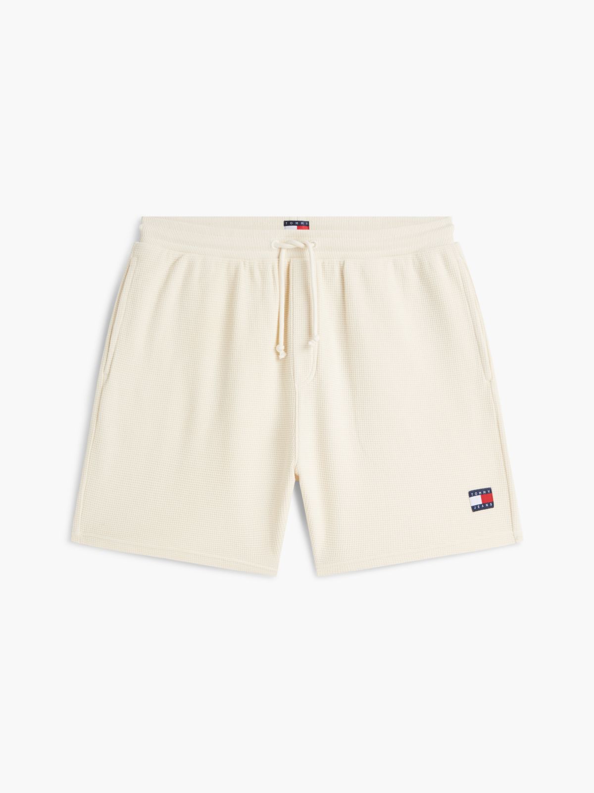 Washed Waffle Knit Sweat Shorts — Beige