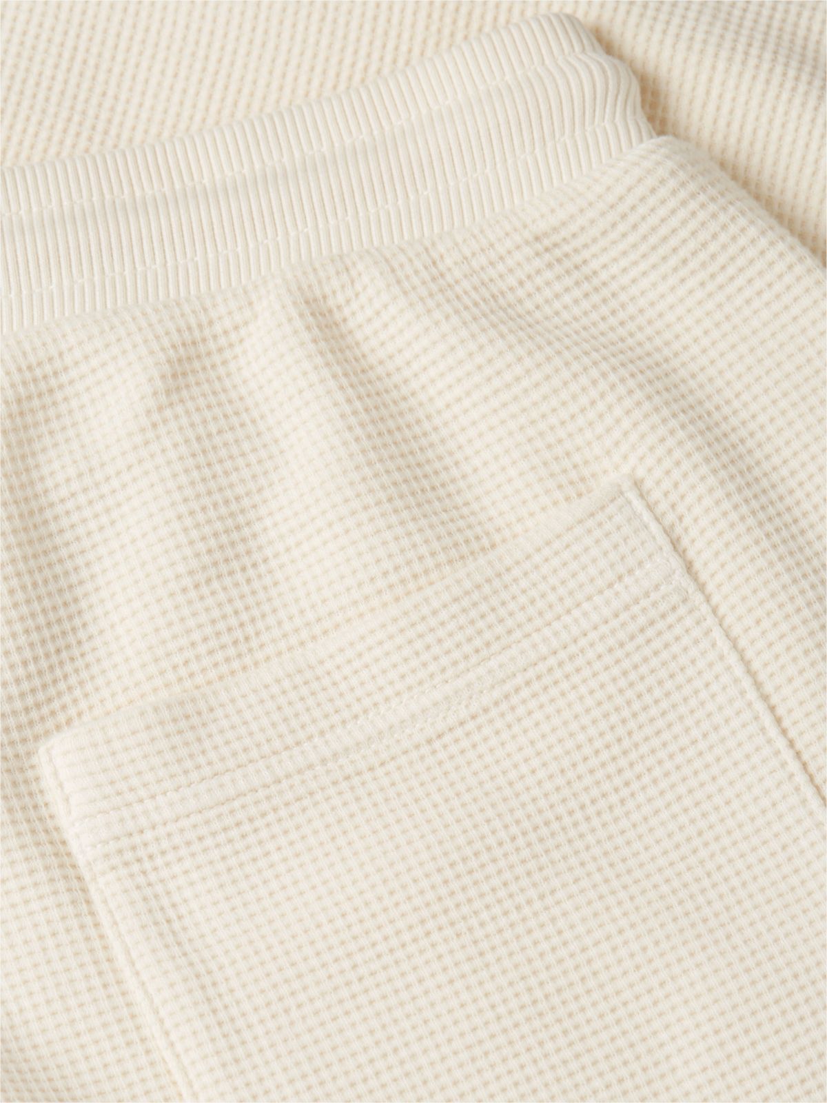 Washed Waffle Knit Sweat Shorts — Beige