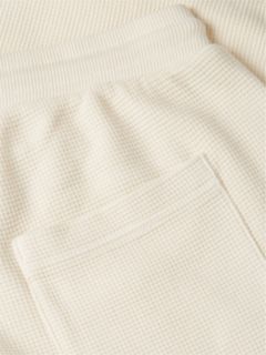 Washed Waffle Knit Sweat Shorts — Beige 6