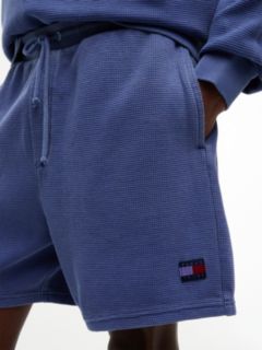 Washed Waffle Knit Sweat Shorts — Purple 3