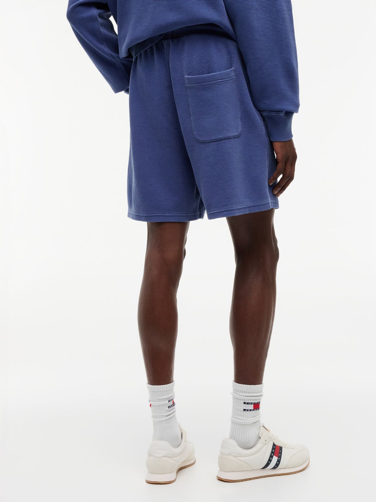 Washed Waffle Knit Sweat Shorts — Purple