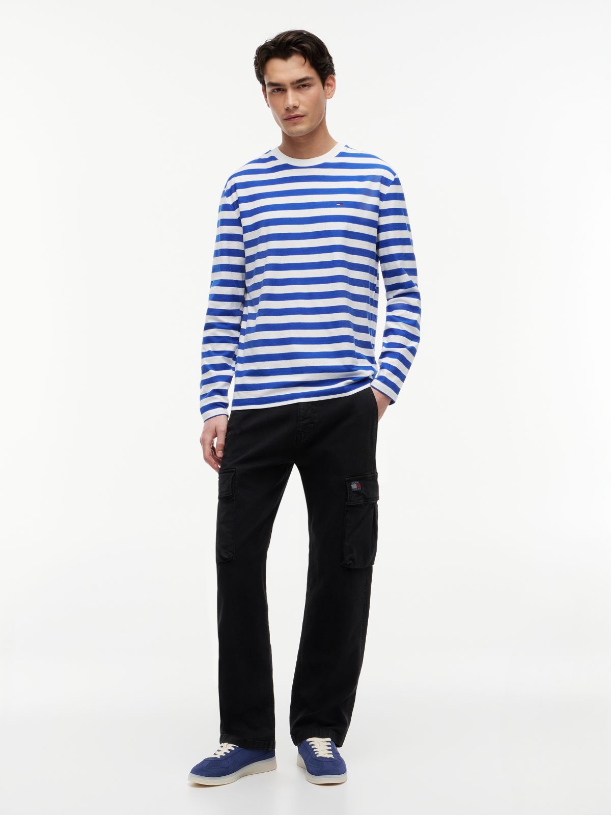 Tommy Flag Stripe Long Sleeve T-Shirt — Multi