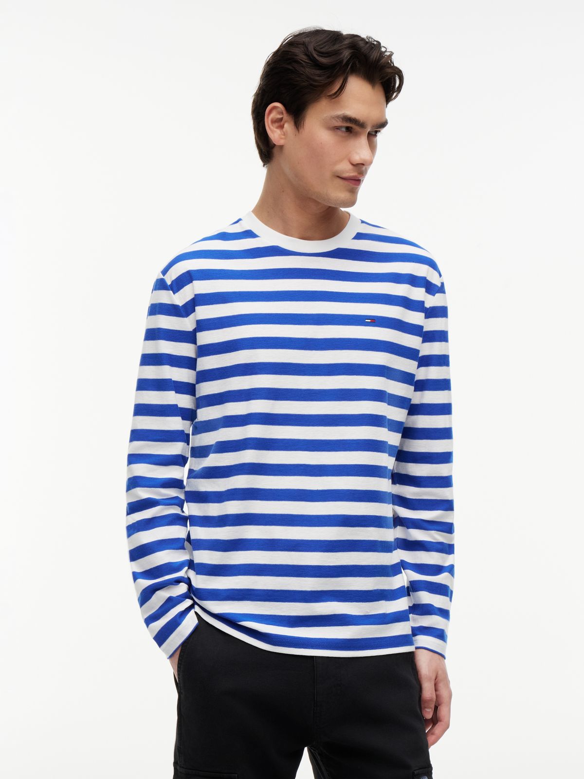 Tommy Flag Stripe Long Sleeve T-Shirt — Multi