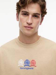 Back Repeat Crest Logo Relaxed T-Shirt — Beige 3