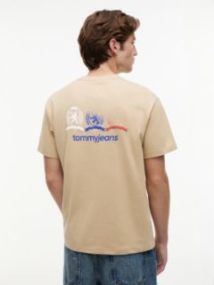 Back Repeat Crest Logo Relaxed T-Shirt — Beige 4