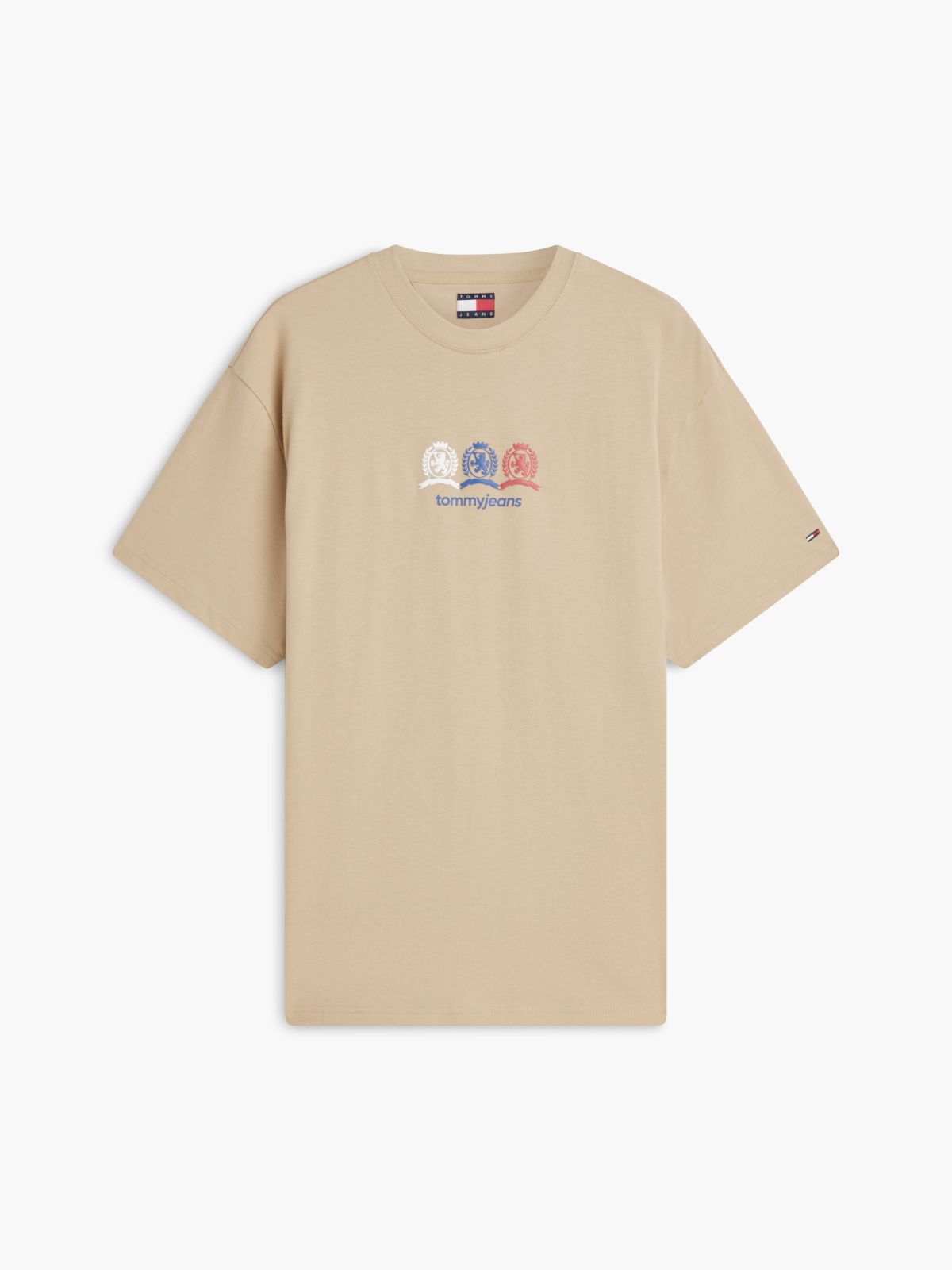 Back Repeat Crest Logo Relaxed T-Shirt — Beige