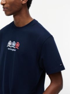 Back Repeat Crest Logo Relaxed T-Shirt — Blue 3