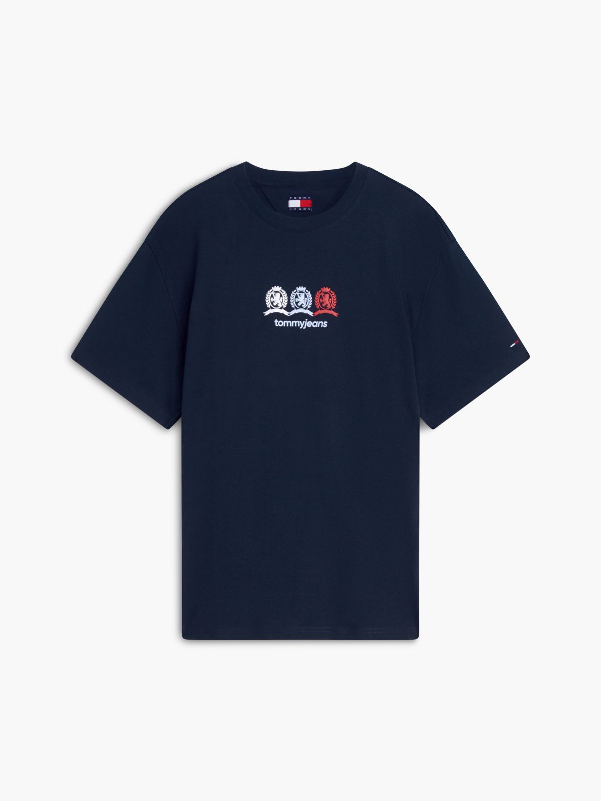 Back Repeat Crest Logo Relaxed T-Shirt — Blue