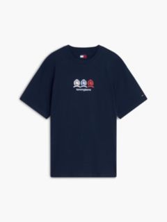 Back Repeat Crest Logo Relaxed T-Shirt — Blue 5