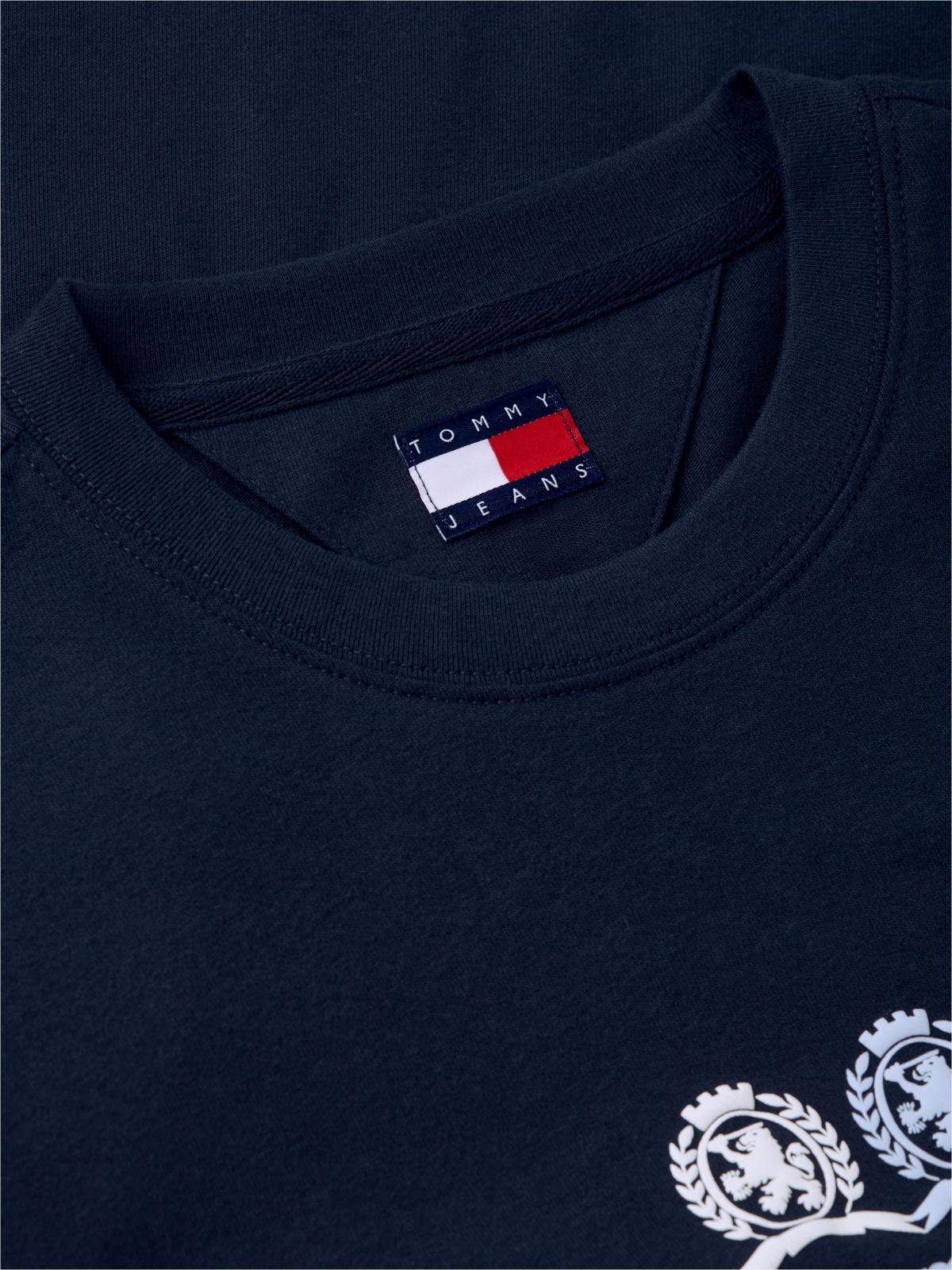Back Repeat Crest Logo Relaxed T-Shirt — Blue