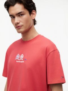 Back Repeat Crest Logo Relaxed T-Shirt — Red 3