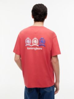 Back Repeat Crest Logo Relaxed T-Shirt — Red 5
