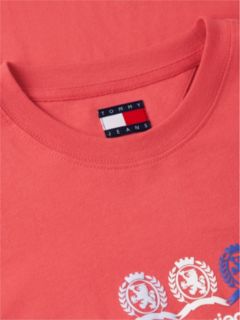 Back Repeat Crest Logo Relaxed T-Shirt — Red 7