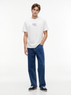 Back Repeat Crest Logo Relaxed T-Shirt — White 2