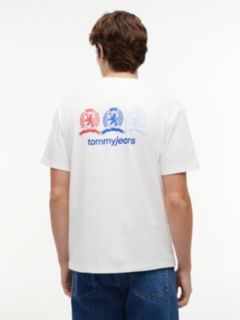 Back Repeat Crest Logo Relaxed T-Shirt — White 4