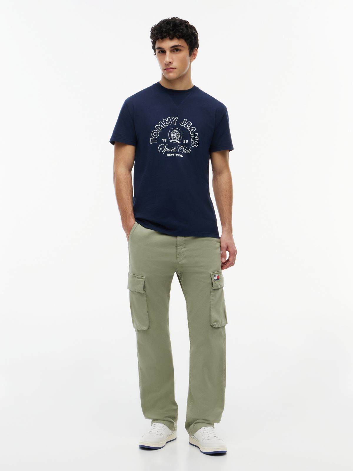 Crest Logo Peached Jersey T-Shirt — Blue