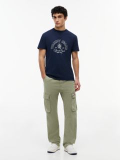 Crest Logo Peached Jersey T-Shirt — Blue 2