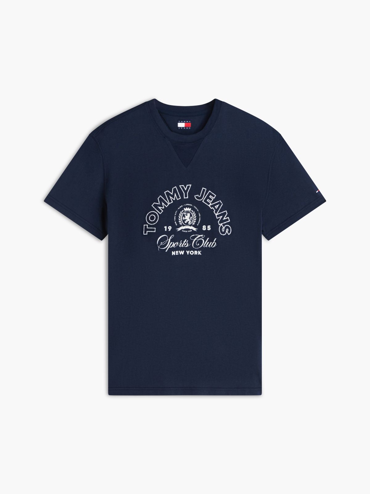 Crest Logo Peached Jersey T-Shirt — Blue