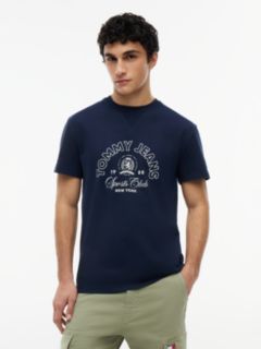 Crest Logo Peached Jersey T-Shirt — Blue 1