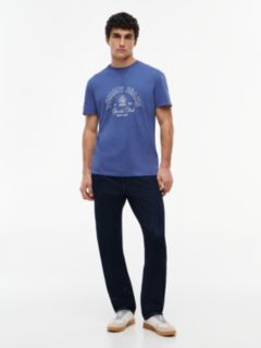 Crest Logo Peached Jersey T-Shirt — Blue 2