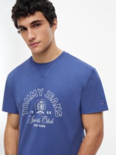 Crest Logo Peached Jersey T-Shirt — Blue 3