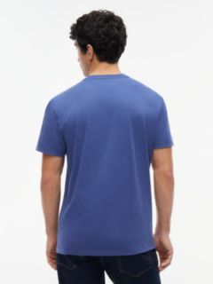 Crest Logo Peached Jersey T-Shirt — Blue 4