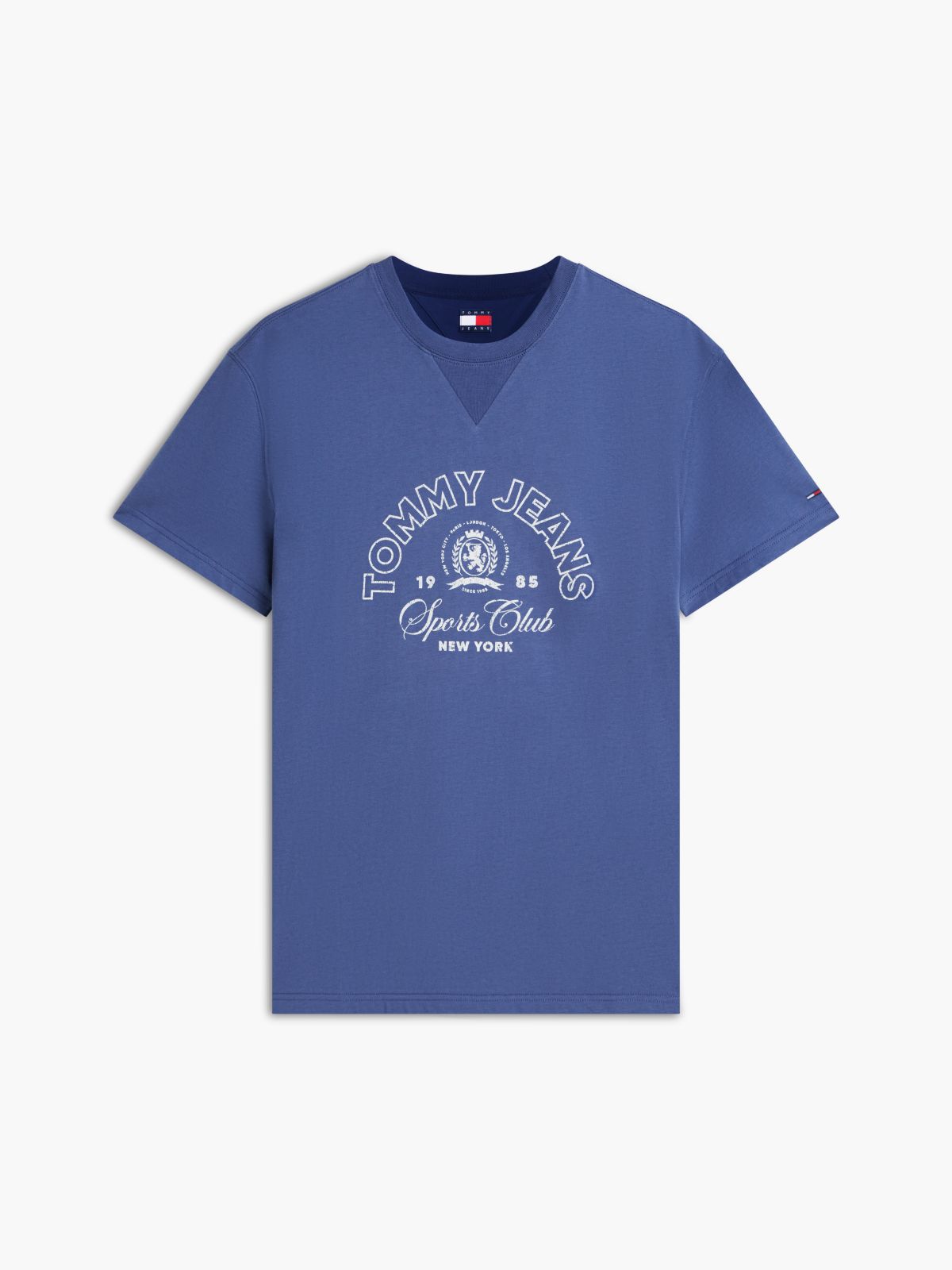 Crest Logo Peached Jersey T-Shirt — Blue