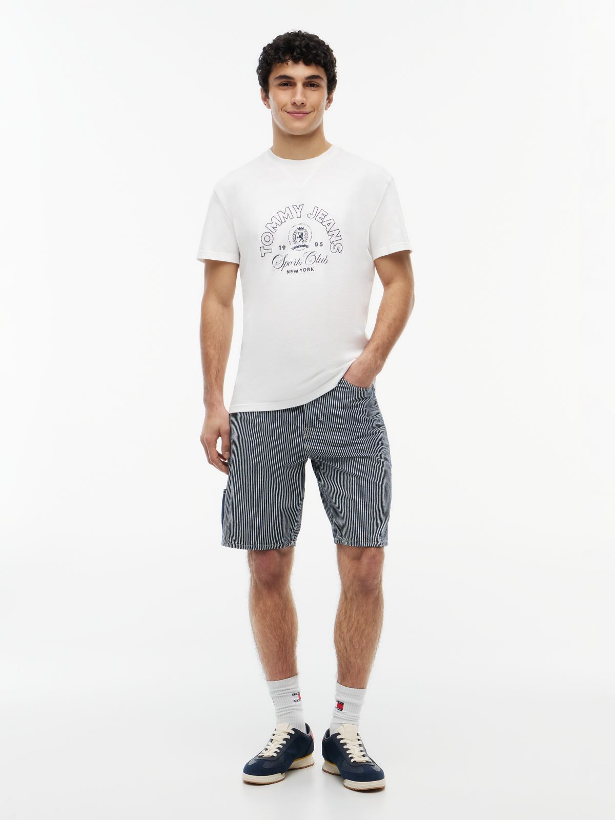 Crest Logo Peached Jersey T-Shirt — White