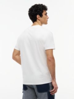 Crest Logo Peached Jersey T-Shirt — White 4