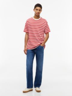 Logo Label Stripe Relaxed Jersey T-Shirt — Multi 2