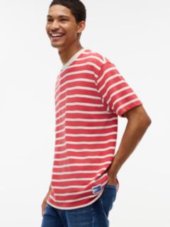 Logo Label Stripe Relaxed Jersey T-Shirt — Multi 3