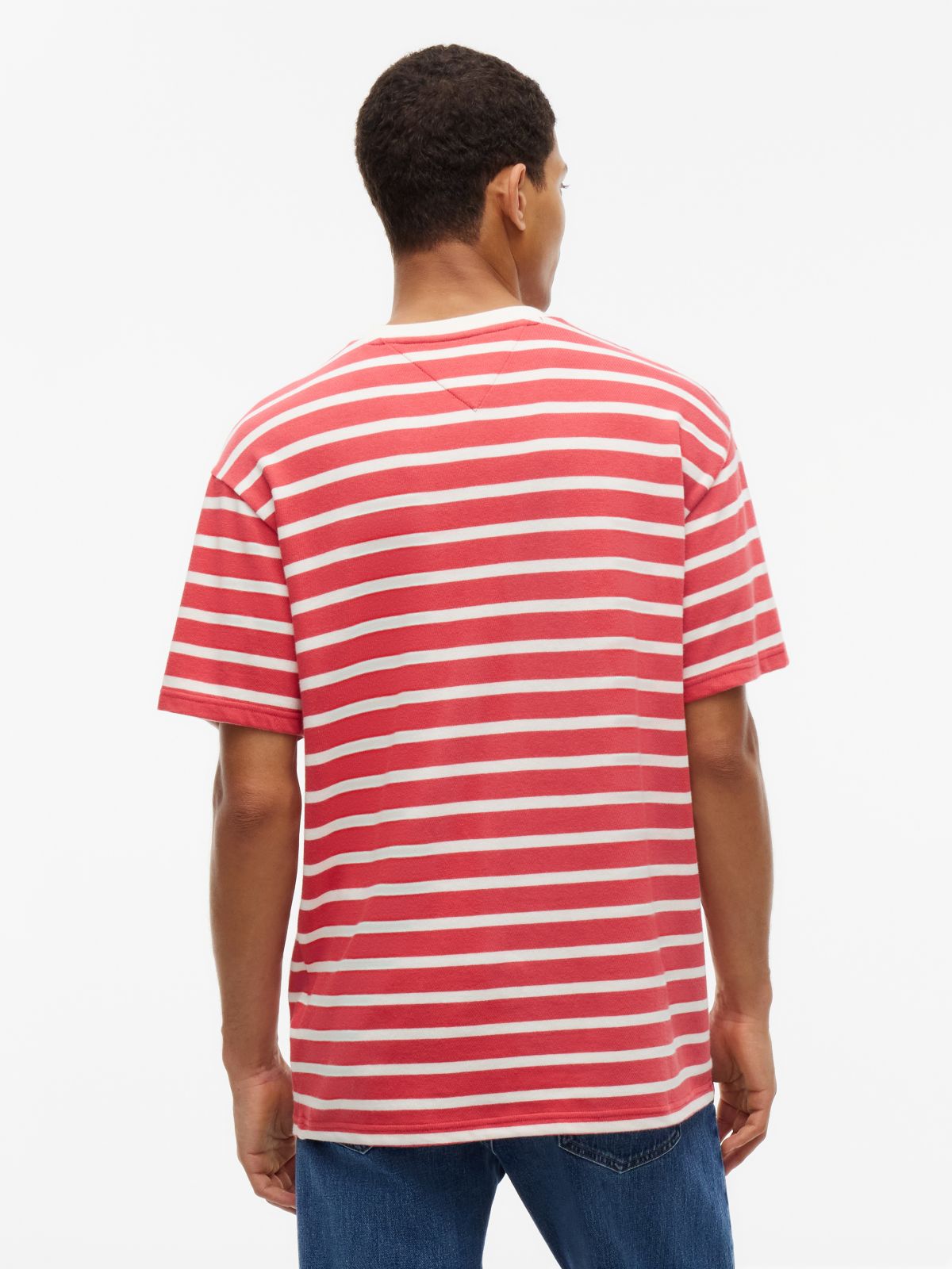 Logo Label Stripe Relaxed Jersey T-Shirt — Multi