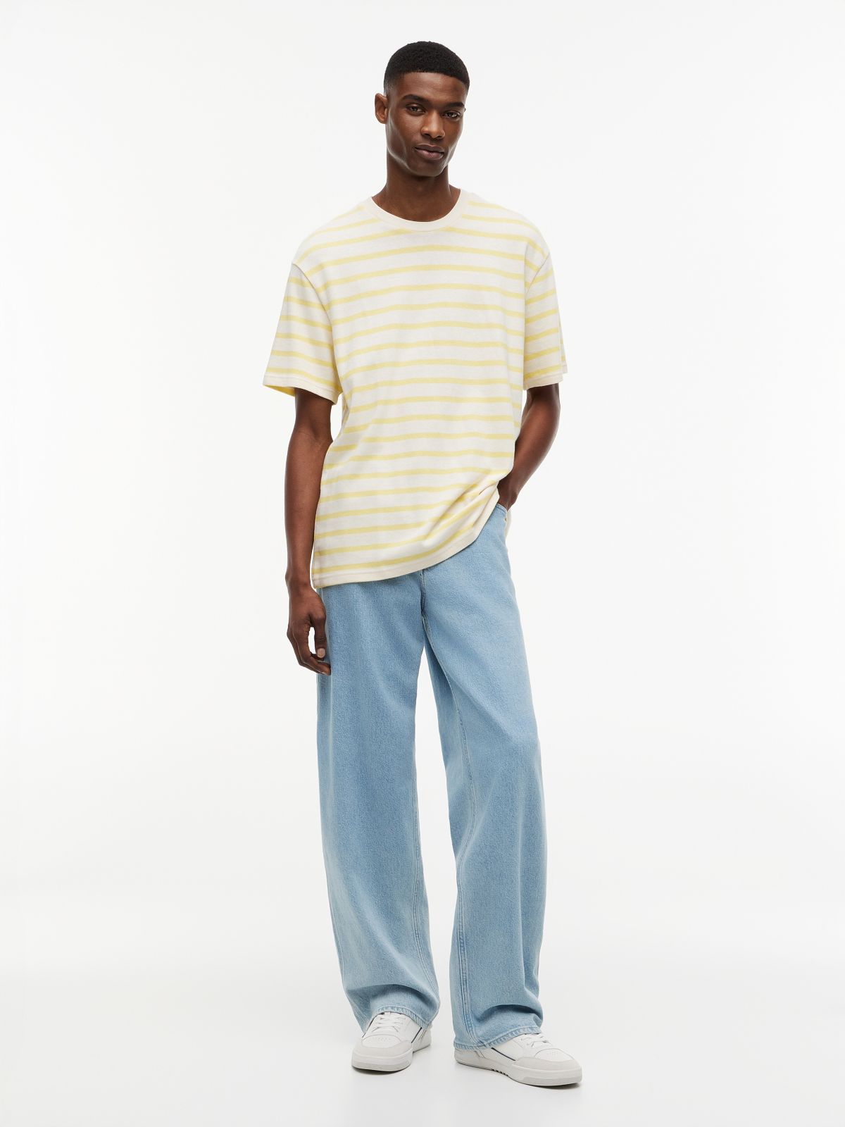 Logo Label Stripe Relaxed Jersey T-Shirt — Multi