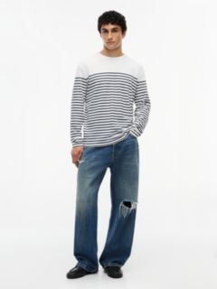 Logo Stripe Jersey Long Sleeve T-Shirt — White 2