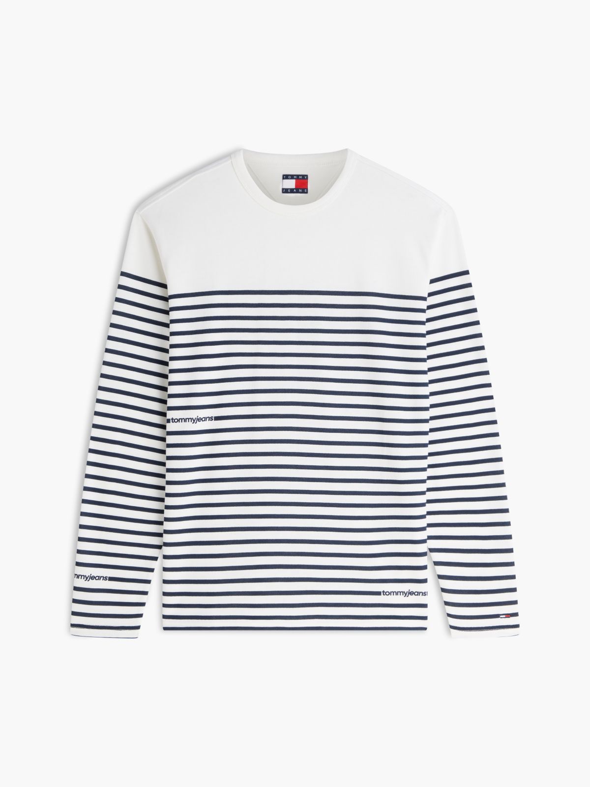 Logo Stripe Jersey Long Sleeve T-Shirt — White