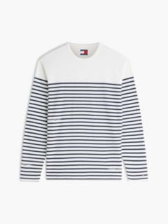 Logo Stripe Jersey Long Sleeve T-Shirt — White 5