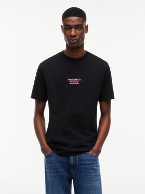 t-shirt relaxed fit con grafica sul retro black da uomini tommy jeans