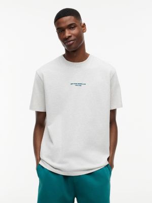 t-shirt en jersey décontracté imprimé au dos grey pour hommes tommy jeans