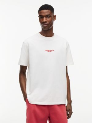t-shirt relaxed fit con grafica sul retro multi da uomini tommy jeans