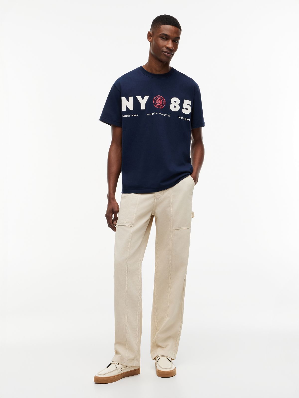 Back Logo Relaxed Jersey T-Shirt — Blue