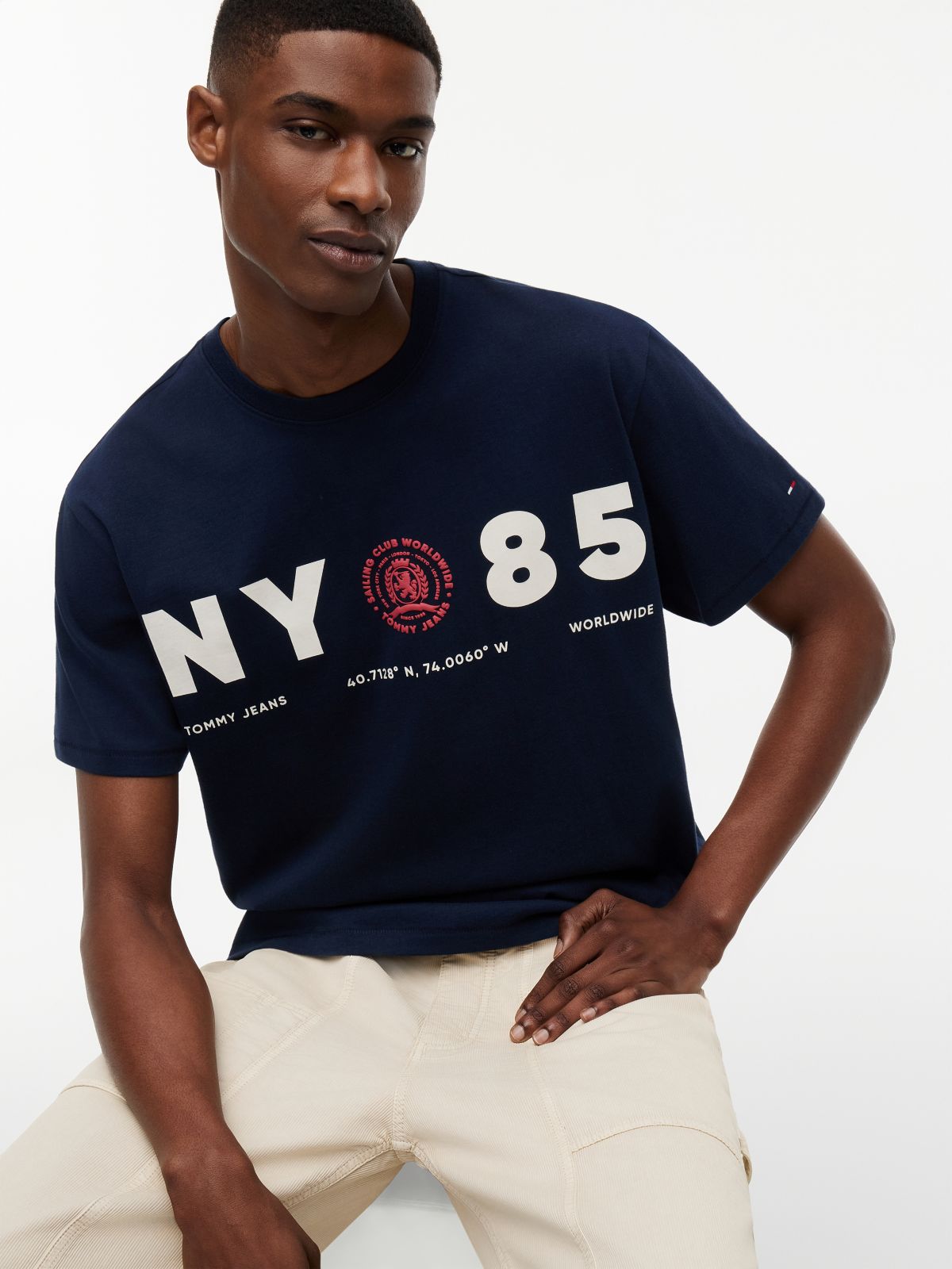 Back Logo Relaxed Jersey T-Shirt — Blue