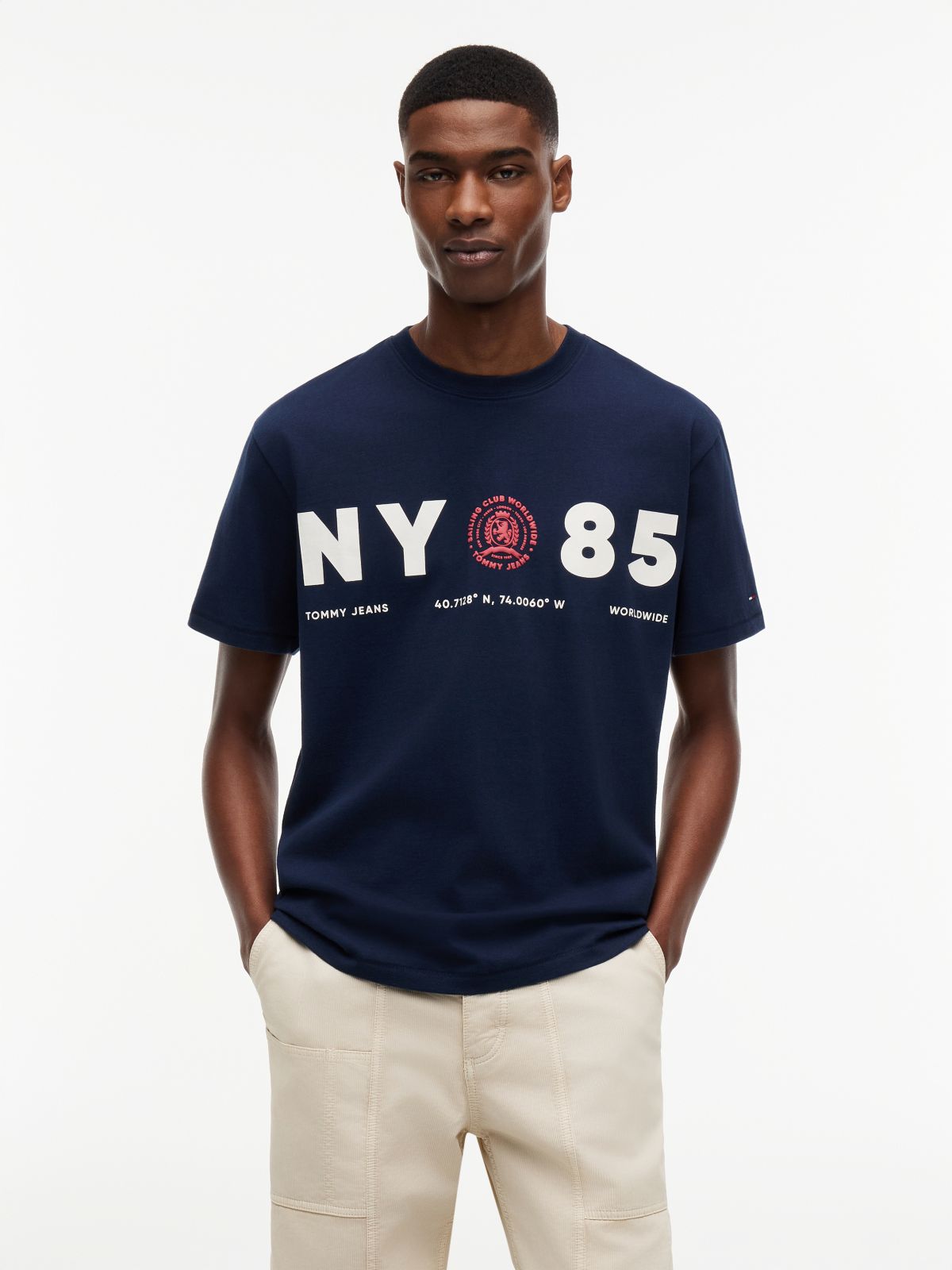 Back Logo Relaxed Jersey T-Shirt — Blue