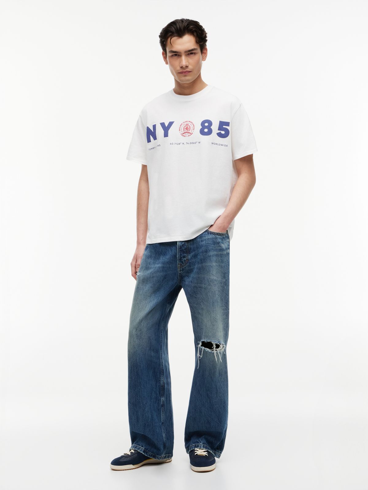 Back Logo Relaxed Jersey T-Shirt — White