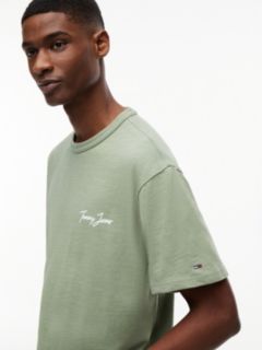Back Graphic Textured Relaxed T-Shirt — Green 3