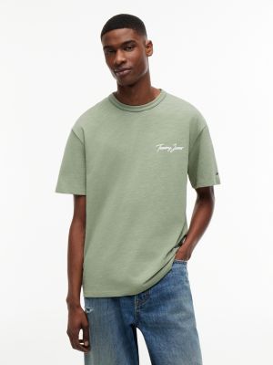 green back graphic textured relaxed t-shirt for men tommy jeans